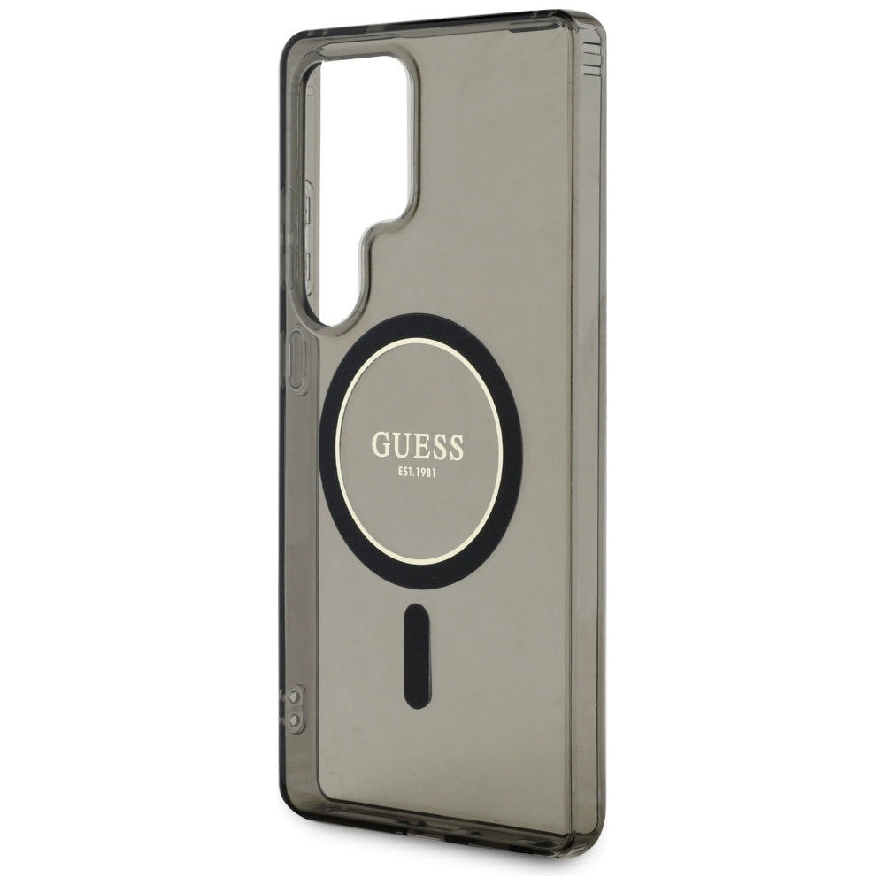 MagSafe hoesje voor Samsung Galaxy S25 Ultra S938, Guess, IML Glitter Circle, Zwart