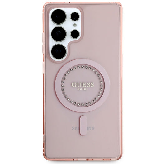 MagSafe hoesje voor Samsung Galaxy S25 Ultra S938, Guess, IML Rhinestone, Roze