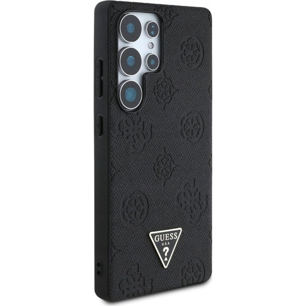 MagSafe hoes voor Samsung Galaxy S25 Ultra S938, Guess, Peony Grained Hot Stamp Triangle, Bruin