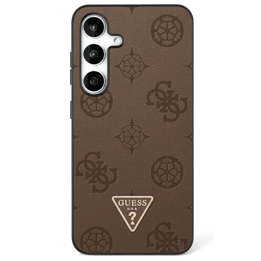MagSafe hoes voor Samsung Galaxy S25 Ultra S938, Guess, Peony Grained Hot Stamp Triangle, Bruin