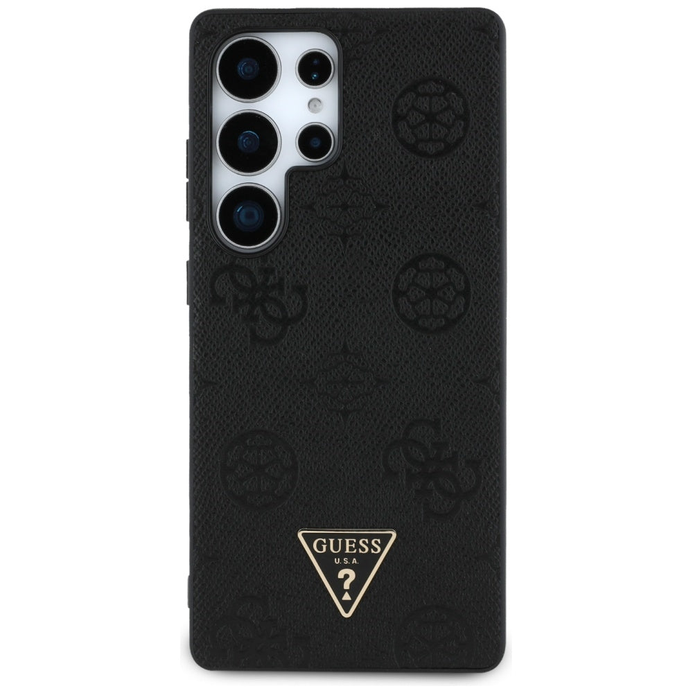 MagSafe hoes voor Samsung Galaxy S25 Ultra S938, Guess, Peony Grained Hot Stamp Triangle, Zwart
