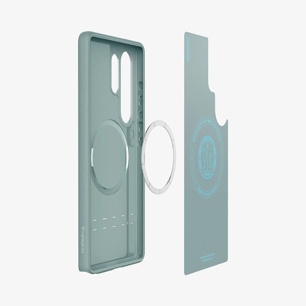 MagSafe hoes voor Samsung Galaxy S25 Ultra S938, Spigen, Caseology Parallax, Groen ACS09053