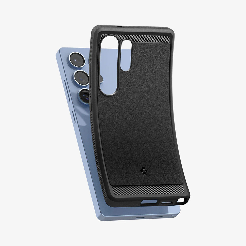 MagSafe hoesje voor Samsung Galaxy S25 Ultra S938, Spigen, Rugged Armor, Matzwart ACS08951