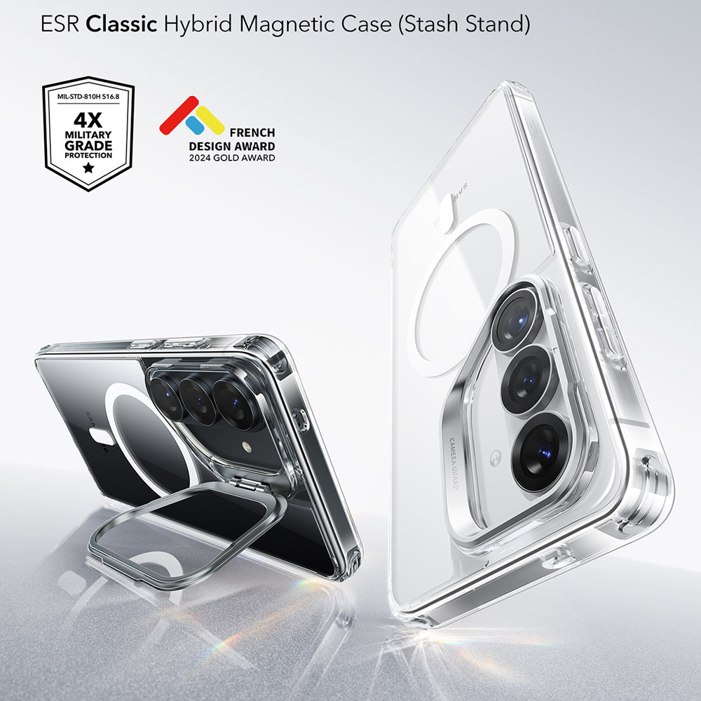 MagSafe hoesje voor Samsung Galaxy S26 Plus S947, ESR, Classic Hybrid Kickstand, Transparant