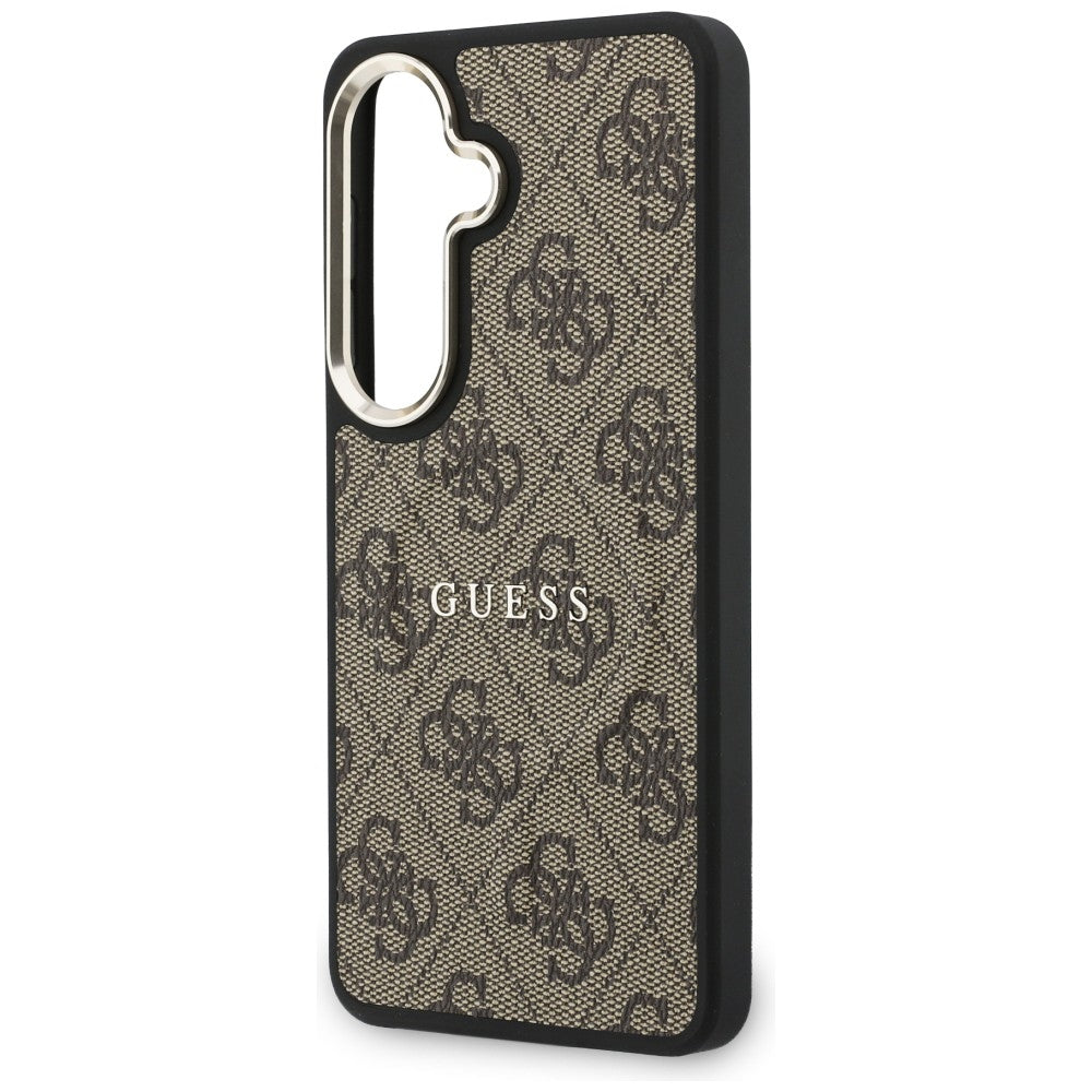MagSafe hoesje voor Samsung Galaxy S26 Plus S947, Guess, 4G Embossed Ring, Bruin
