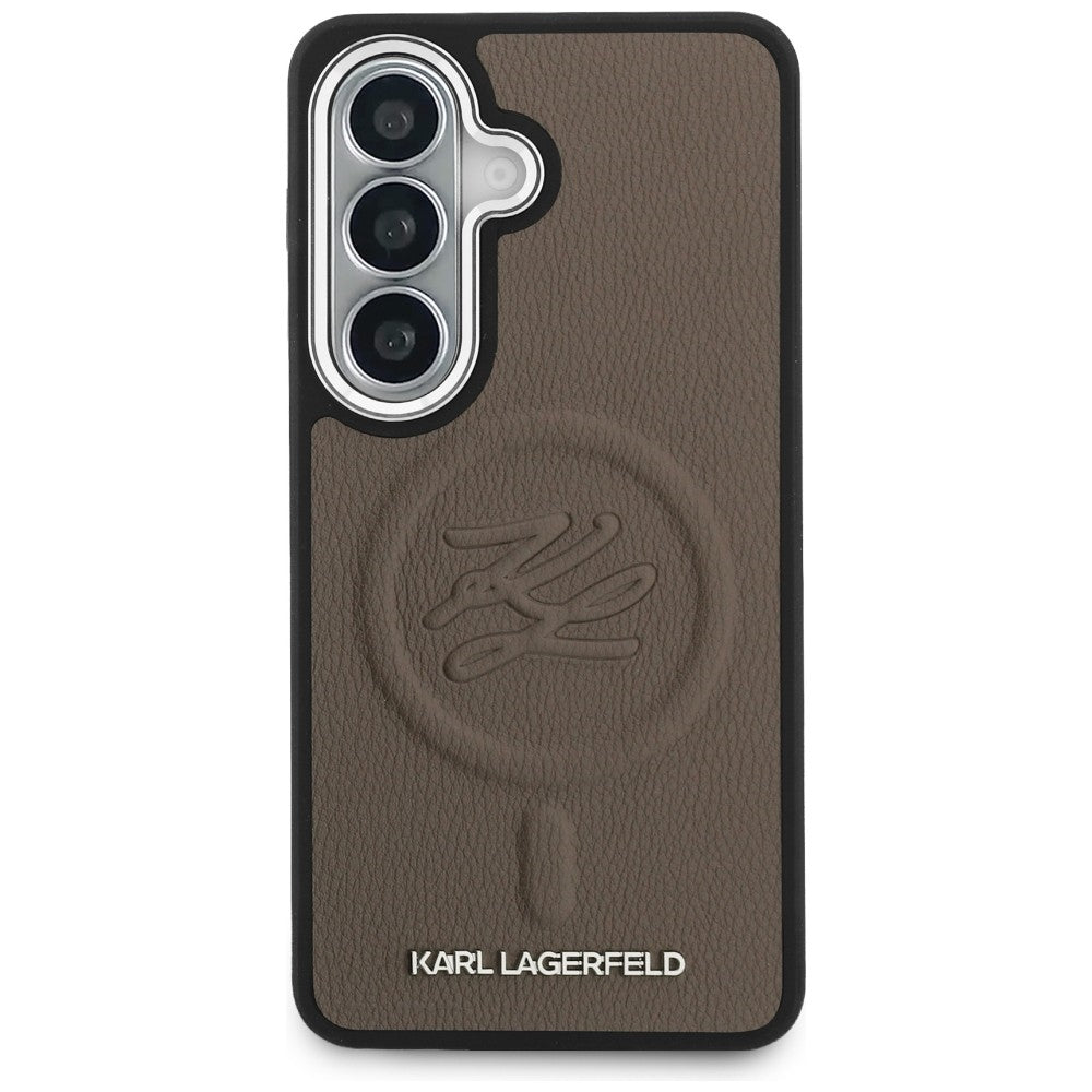 MagSafe hoesje voor Samsung Galaxy S26 Plus S947, Karl Lagerfeld, Initial Logo Debossed, Bruin