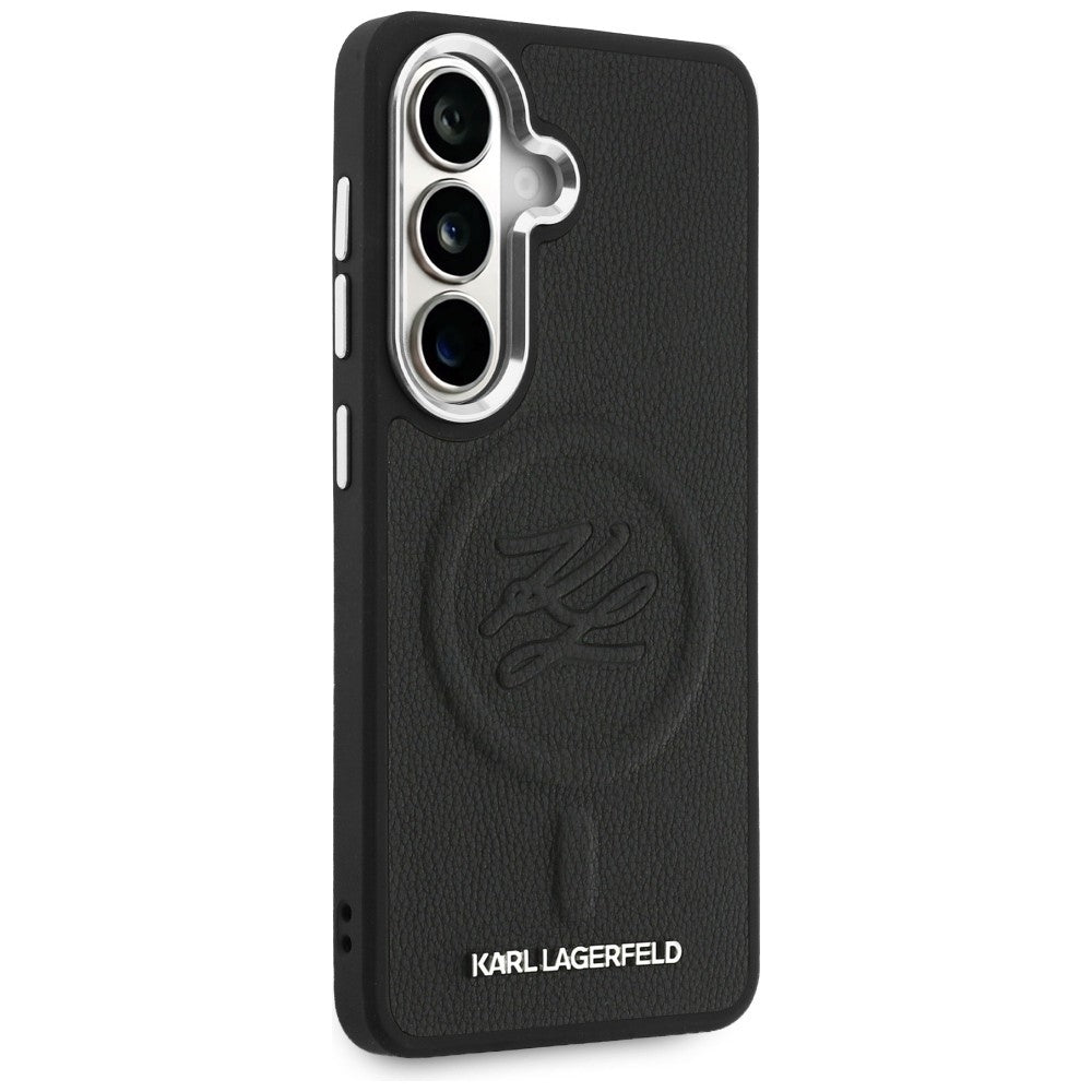 MagSafe hoes voor Samsung Galaxy S26 Plus S947, Karl Lagerfeld, Initial Logo Debossed, Zwart