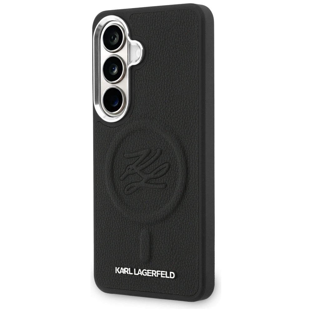 MagSafe hoes voor Samsung Galaxy S26 Plus S947, Karl Lagerfeld, Initial Logo Debossed, Zwart