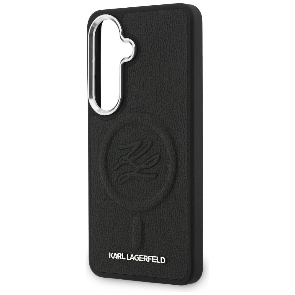 MagSafe hoes voor Samsung Galaxy S26 Plus S947, Karl Lagerfeld, Initial Logo Debossed, Zwart