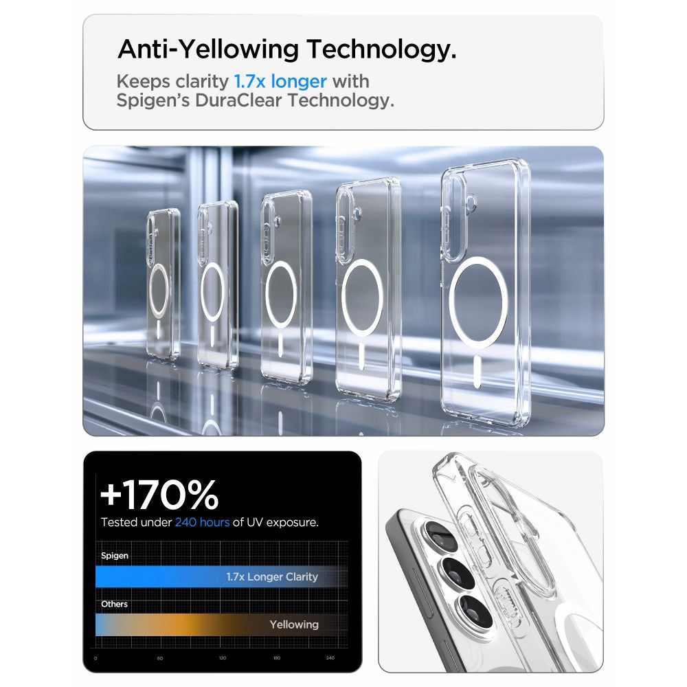 MagSafe hoesje voor Samsung Galaxy S26 Plus S947, Spigen, Ultra Hybrid, Transparant Wit ACS10709