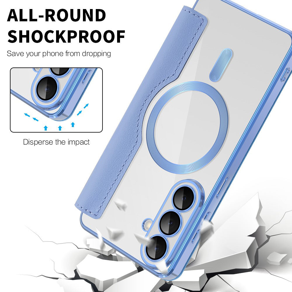 MagSafe-hoes voor Samsung Galaxy S26 Plus S947, Techsuit, SmartMag Book, Blauw