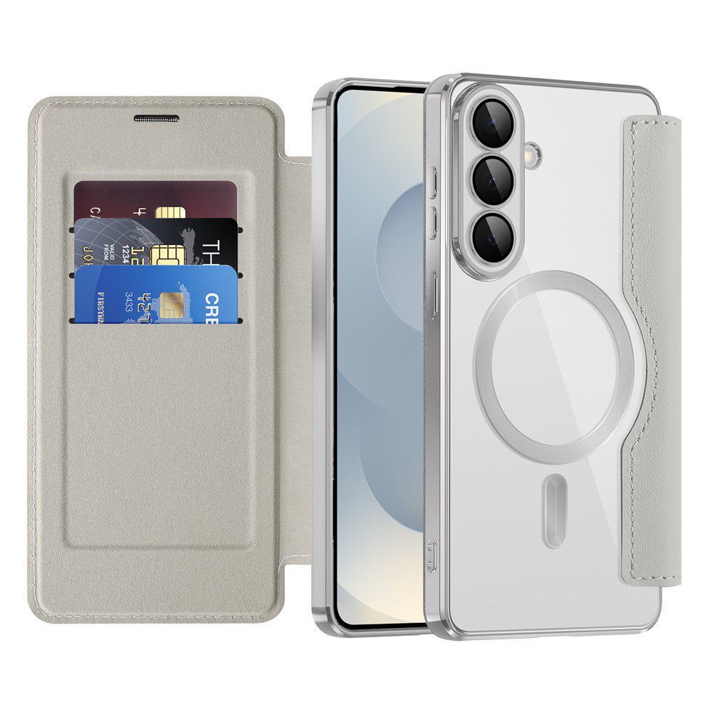 MagSafe hoes voor Samsung Galaxy S26 Plus, Techsuit, SmartMag Book, Gri