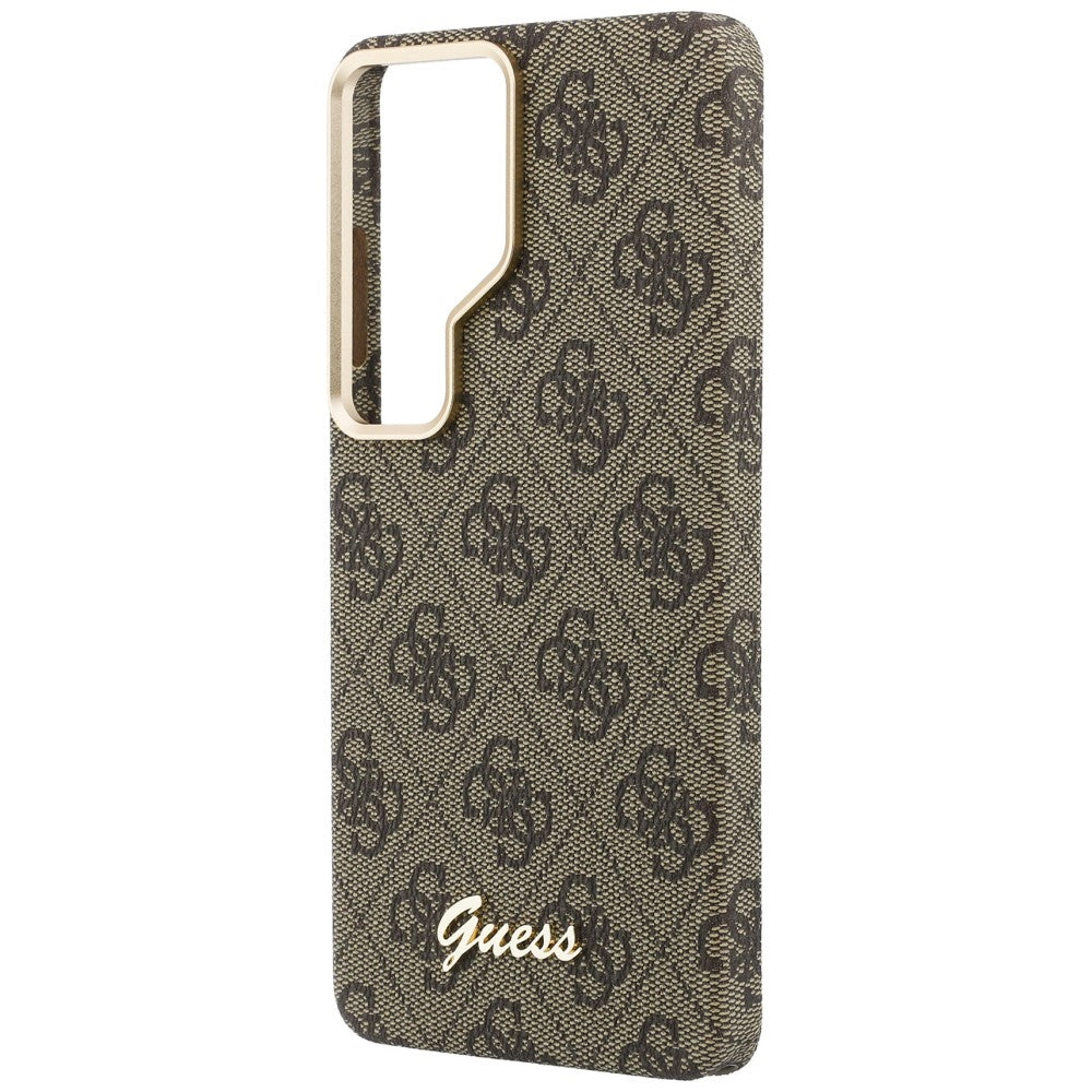 MagSafe Case for Samsung Galaxy S26 S942, Guess, 4G Script Logo, Brown