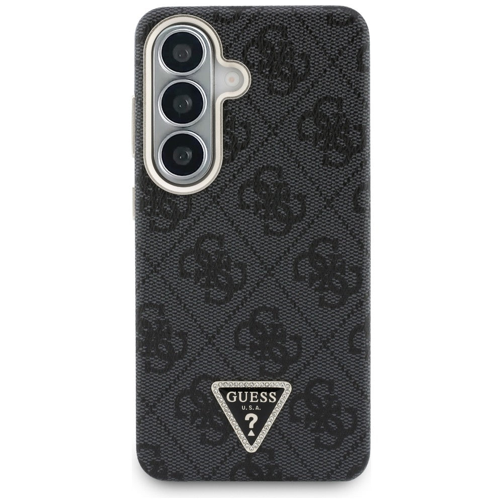 MagSafe hoesje voor Samsung Galaxy S26 S942, Guess, 4G Triangle Logo, Zwart