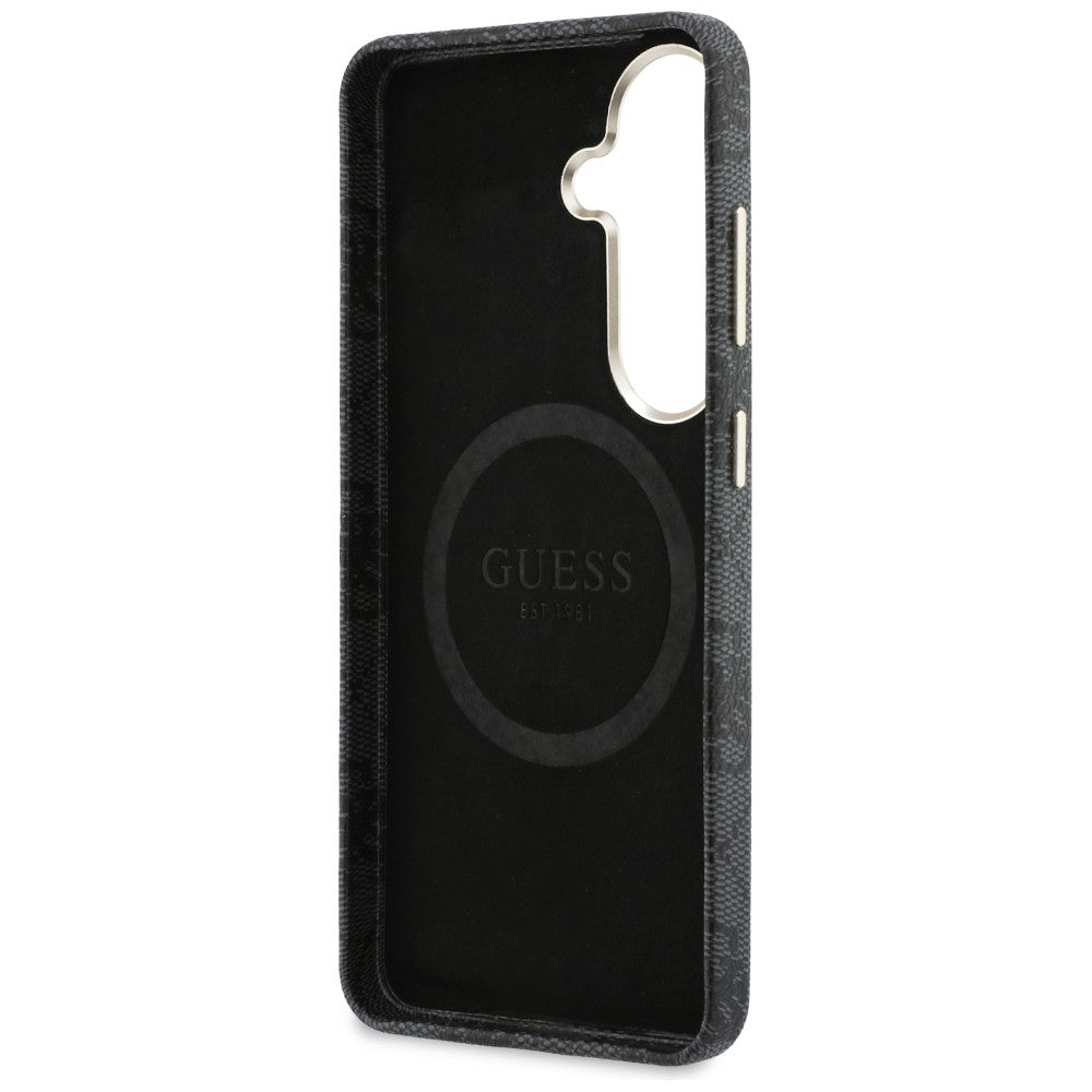 MagSafe hoesje voor Samsung Galaxy S26 S942, Guess, 4G Triangle Logo, Zwart
