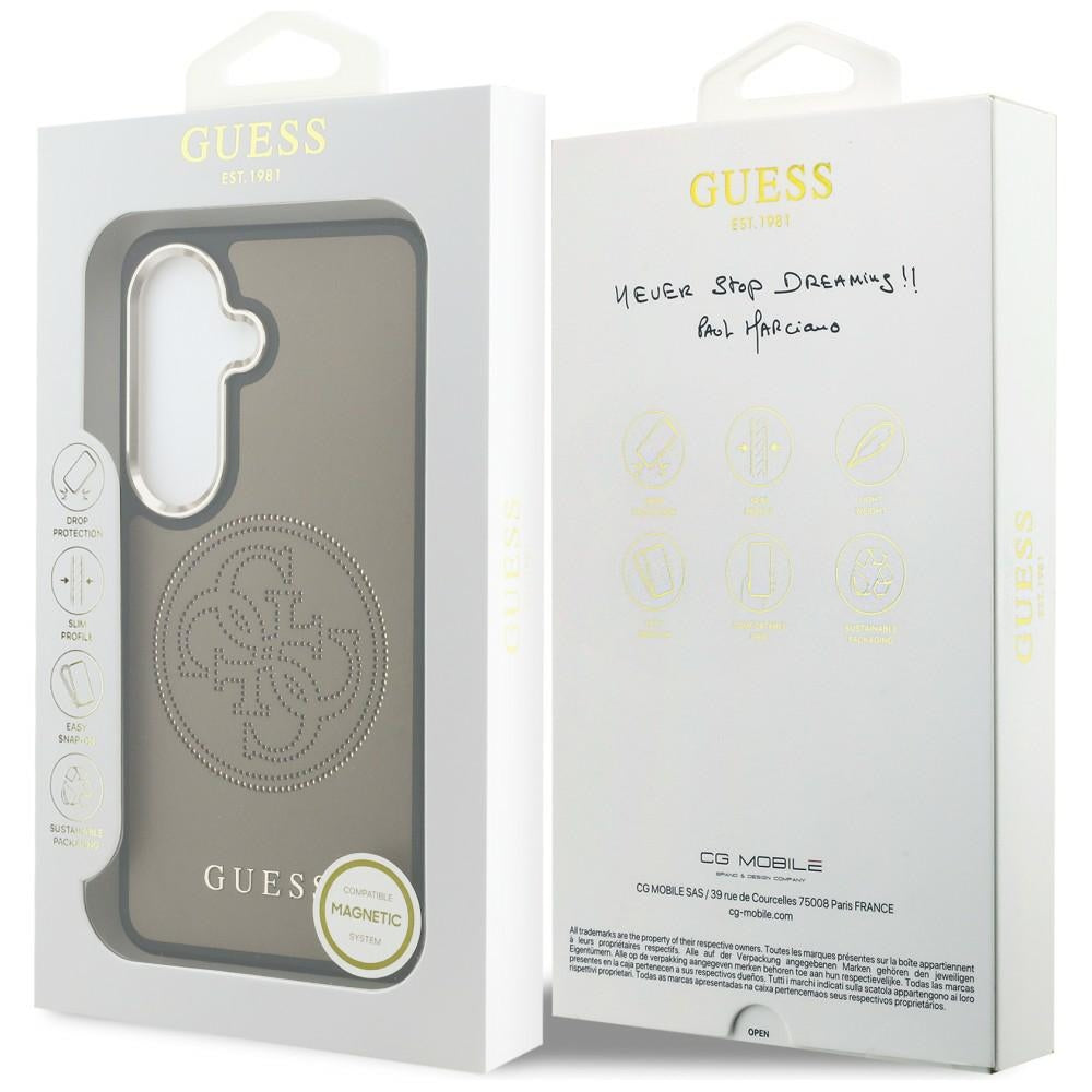 MagSafe hoesje voor Samsung Galaxy S26 S942, Guess, Geperforeerd Logo, Bruin