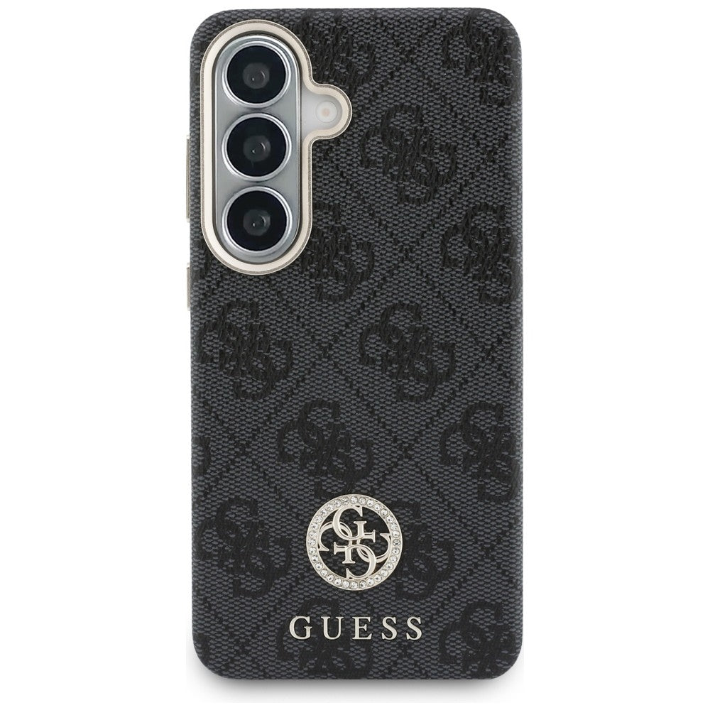 MagSafe hoesje voor Samsung Galaxy S26 S942, Guess, Rhinestone Round Logo, Zwart