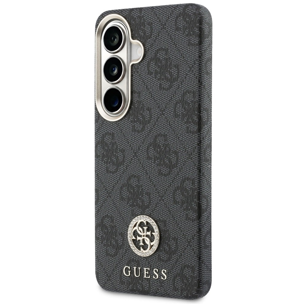 MagSafe hoesje voor Samsung Galaxy S26 S942, Guess, Rhinestone Round Logo, Zwart