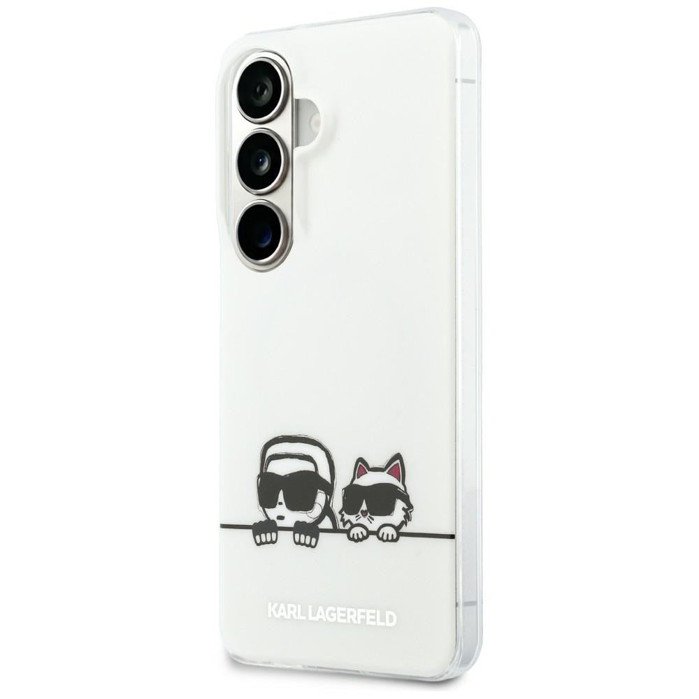 MagSafe hoesje voor Samsung Galaxy S26 S942, Karl Lagerfeld, IML Karl & Choupette Peekaboo Logo, Wit