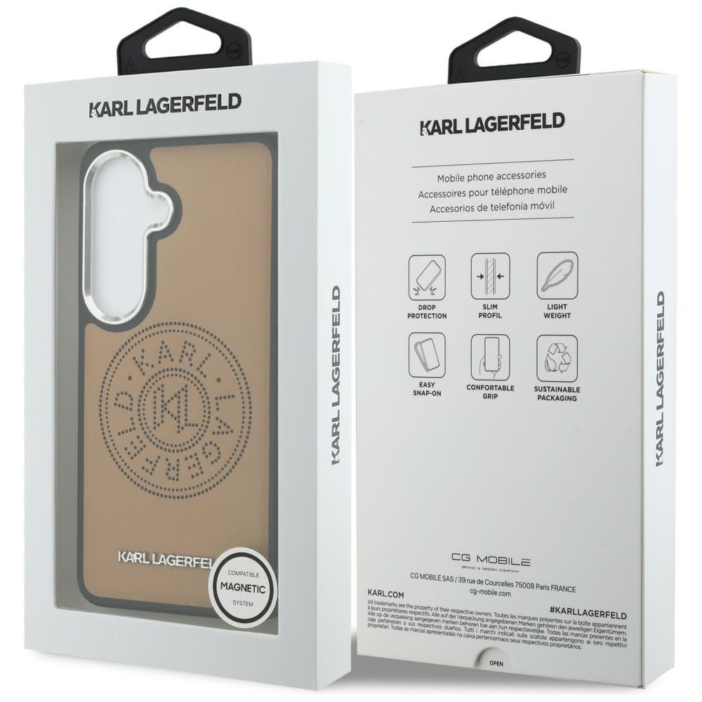 MagSafe hoes voor Samsung Galaxy S26 S942, Karl Lagerfeld, Karl Round Point Logo, Bruin