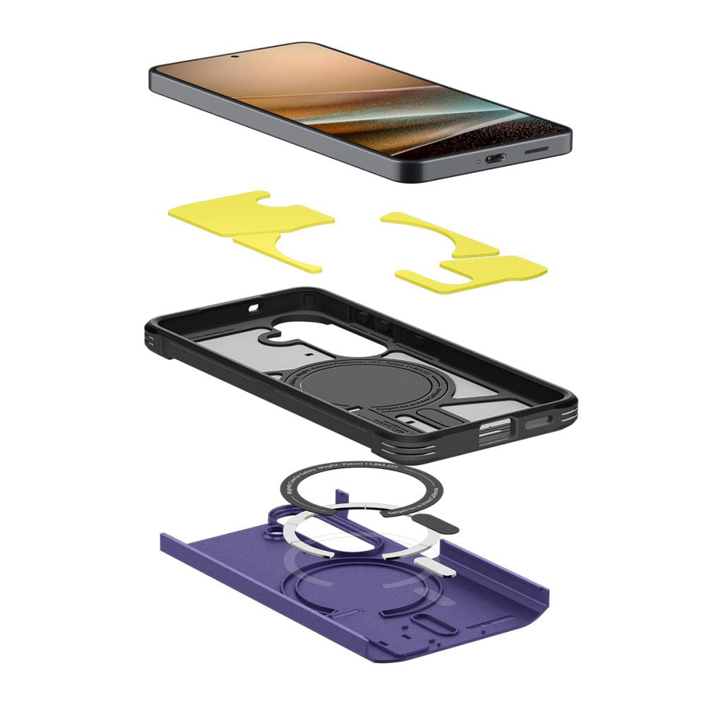 Hoes MagSafe voor Samsung Galaxy S26 S942, Spigen, Tough Armor, Paars ACS11221