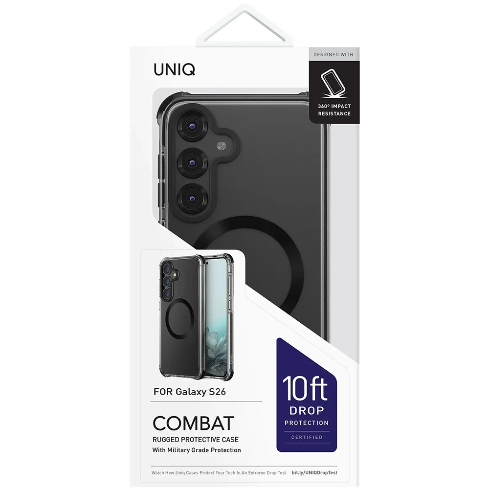 MagSafe hoesje voor Samsung Galaxy S26 S942, UNIQ, Combat MagClick, Zwart