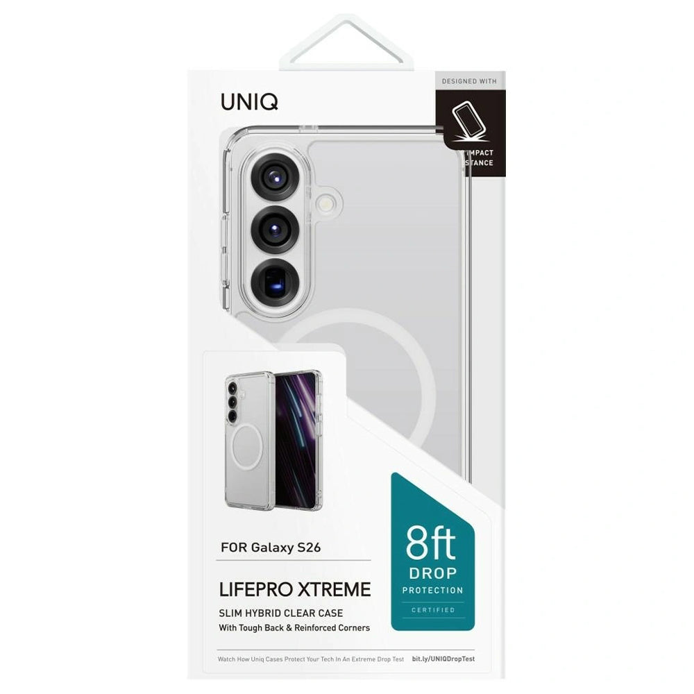 MagSafe hoesje voor Samsung Galaxy S26 S942, UNIQ, LifePro Xtreme MagClick, Transparant