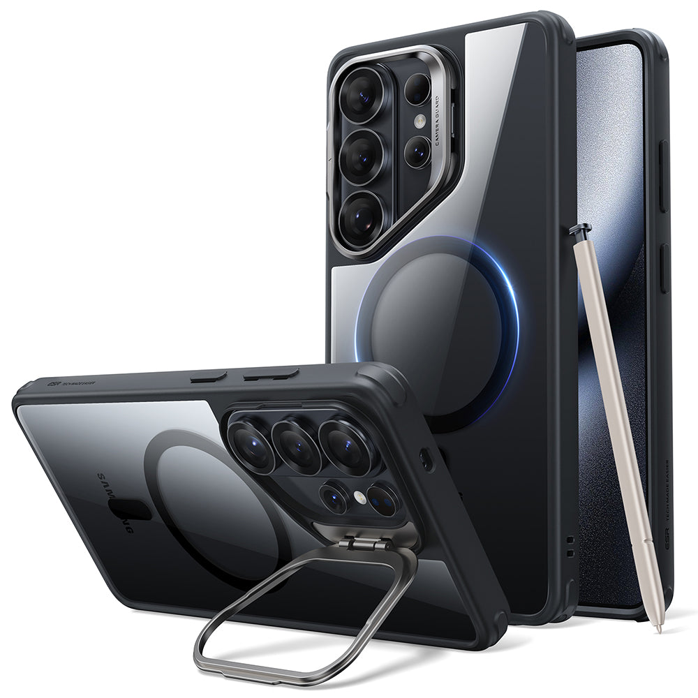 MagSafe Case for Samsung Galaxy S26 Ultra S948, ESR, Classic Hybrid Kickstand, Black Transparent