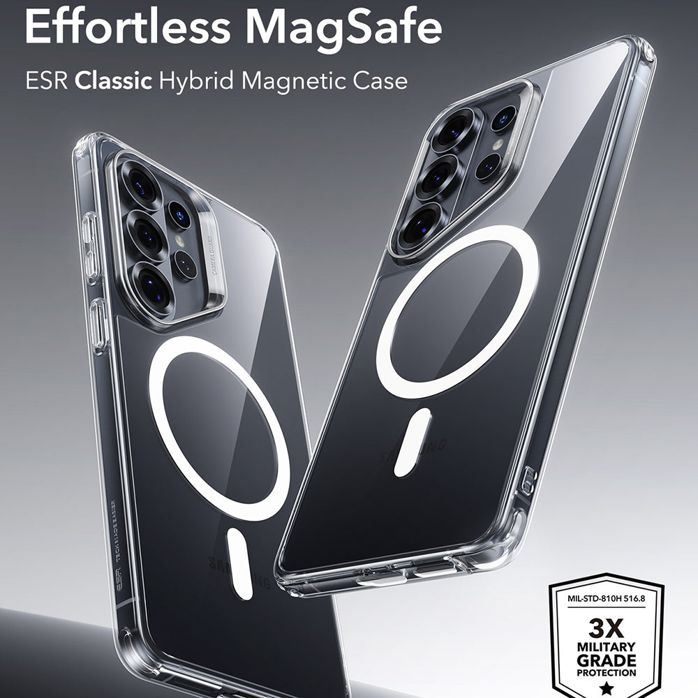 MagSafe hoesje voor Samsung Galaxy S26 Ultra S948, ESR, Classic Hybrid, Transparant