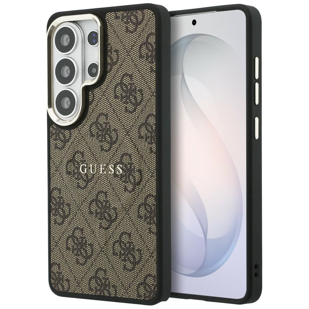 MagSafe hoesje voor Samsung Galaxy S26 Ultra S948, Guess, 4G Embossed Ring, Bruin