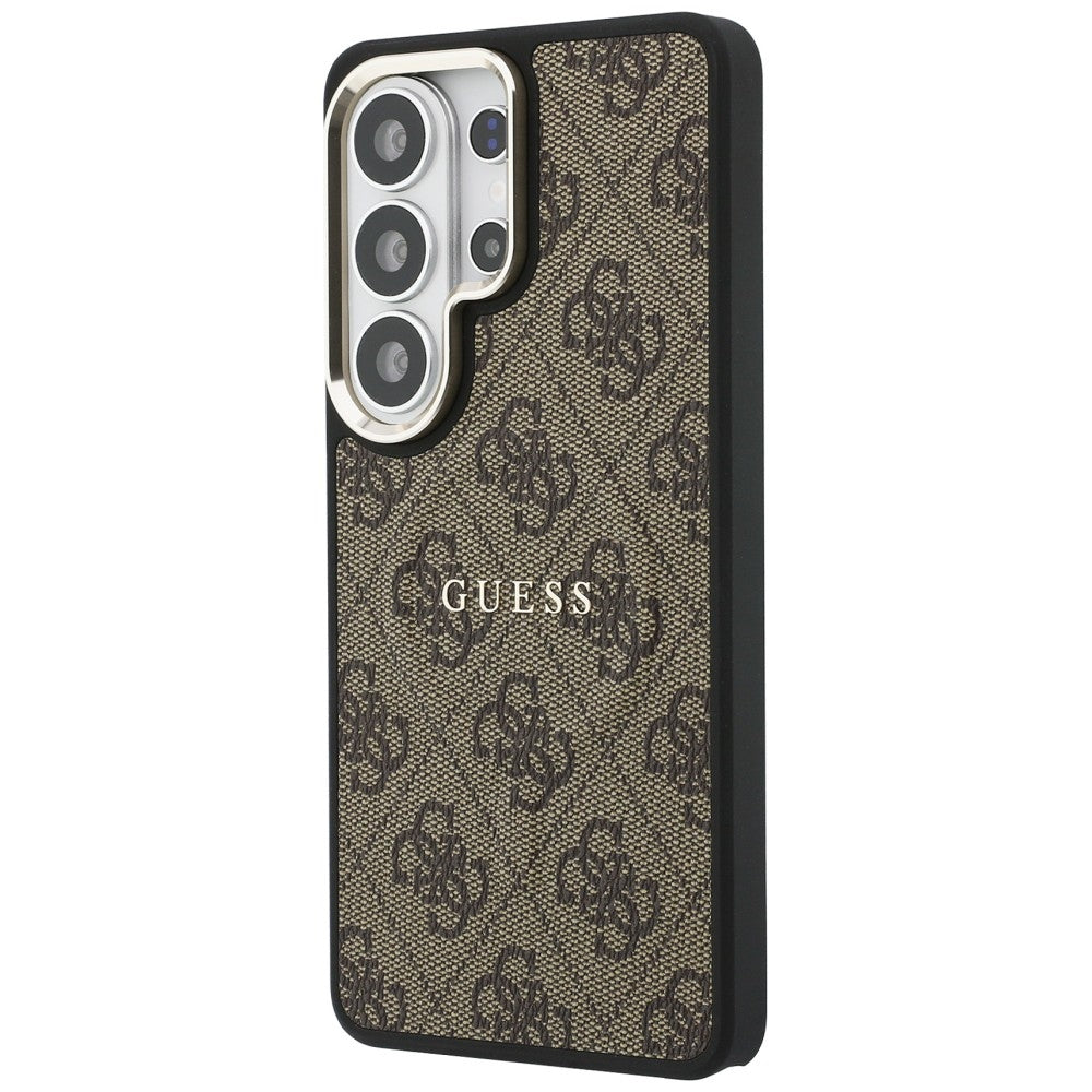 MagSafe hoesje voor Samsung Galaxy S26 Ultra S948, Guess, 4G Embossed Ring, Bruin