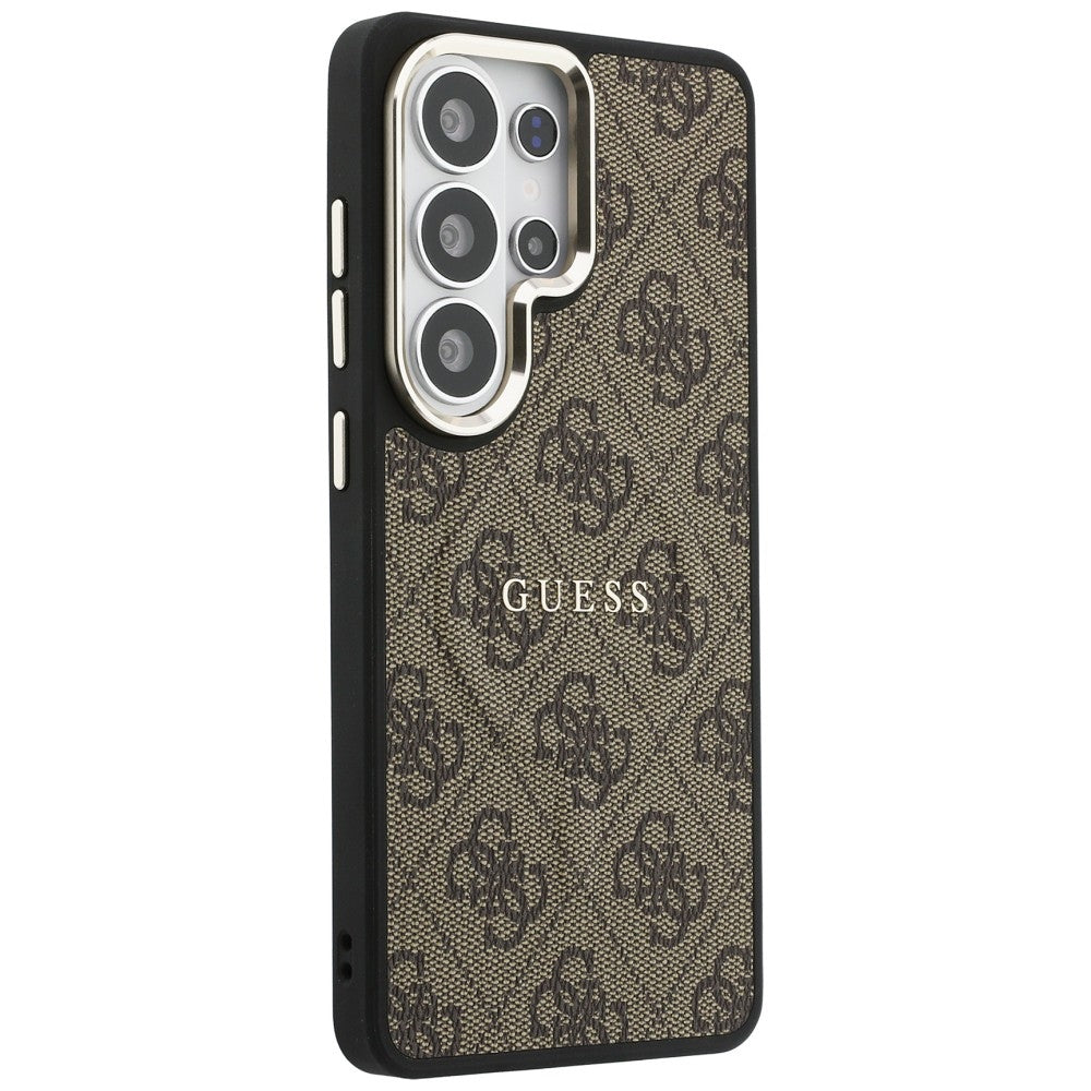 MagSafe hoesje voor Samsung Galaxy S26 Ultra S948, Guess, 4G Embossed Ring, Bruin