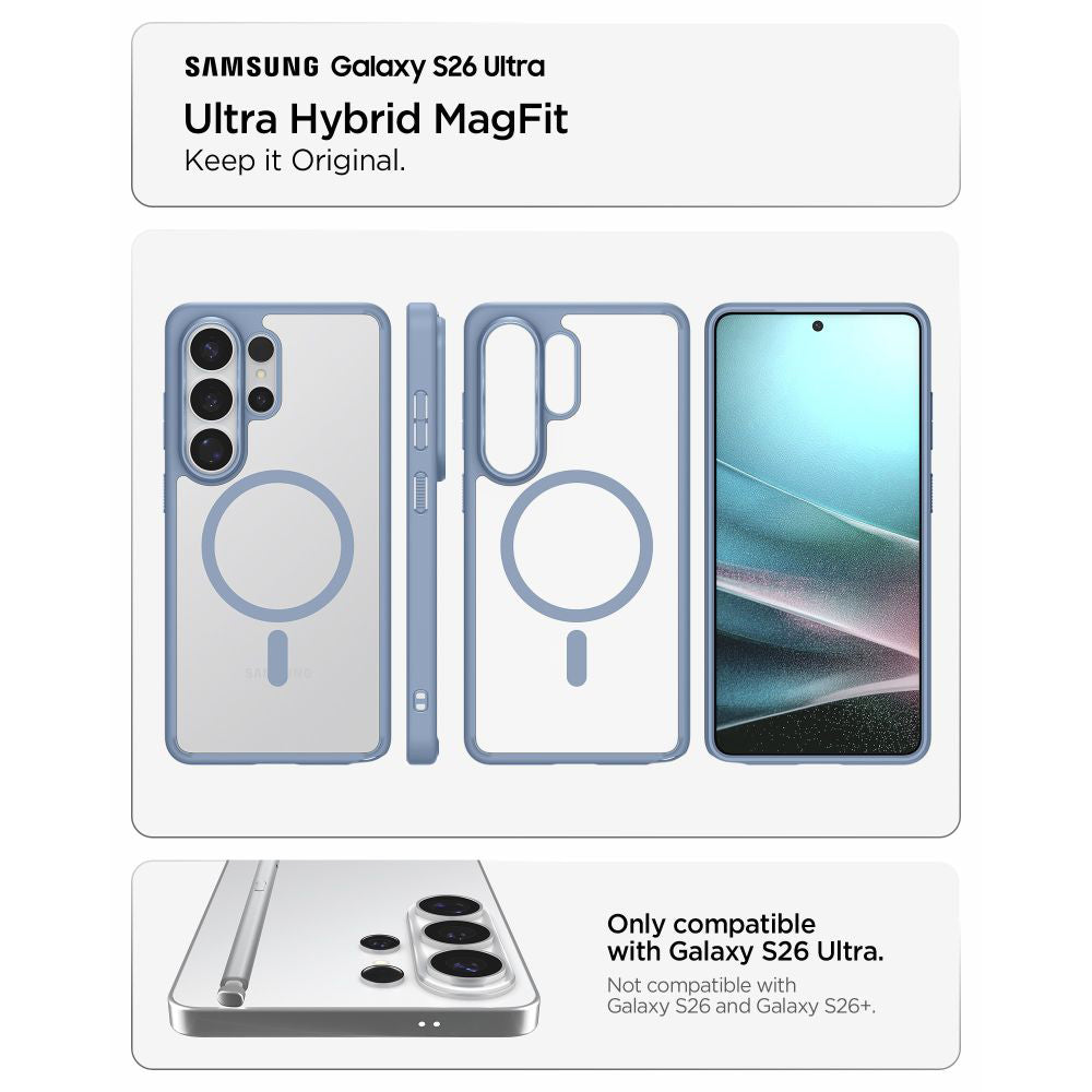 MagSafe hoesje voor Samsung Galaxy S26 Ultra S948, Spigen, Ultra Hybrid, Blauw ACS11207