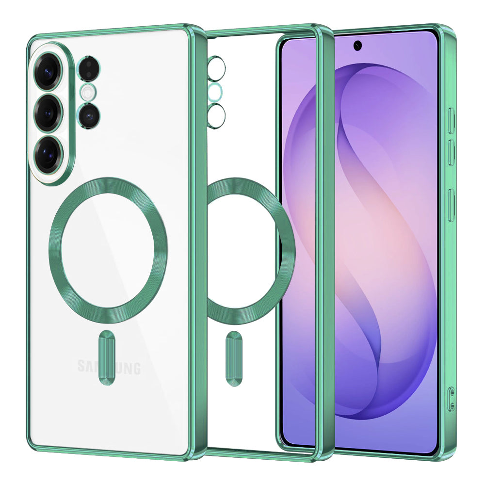MagSafe Case for Samsung Galaxy S26 Ultra S948, Techsuit, Luxury Crystal, Light Green