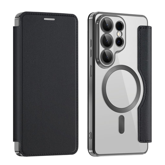 MagSafe hoes voor Samsung Galaxy S26 Ultra, Techsuit, SmartMag Book, Zwart