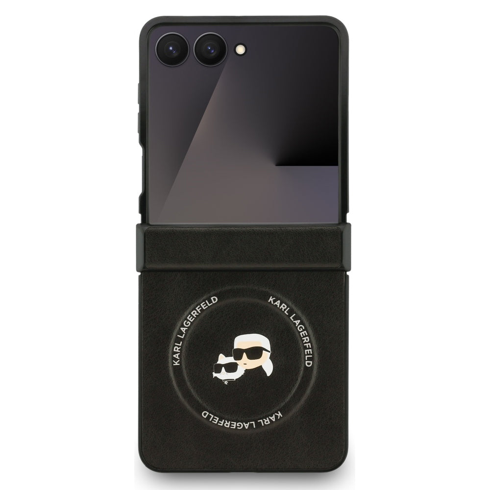 MagSafe hoes voor Samsung Galaxy Z Flip7 F766, Karl Lagerfeld, Karl & Choupette Pins, Zwart