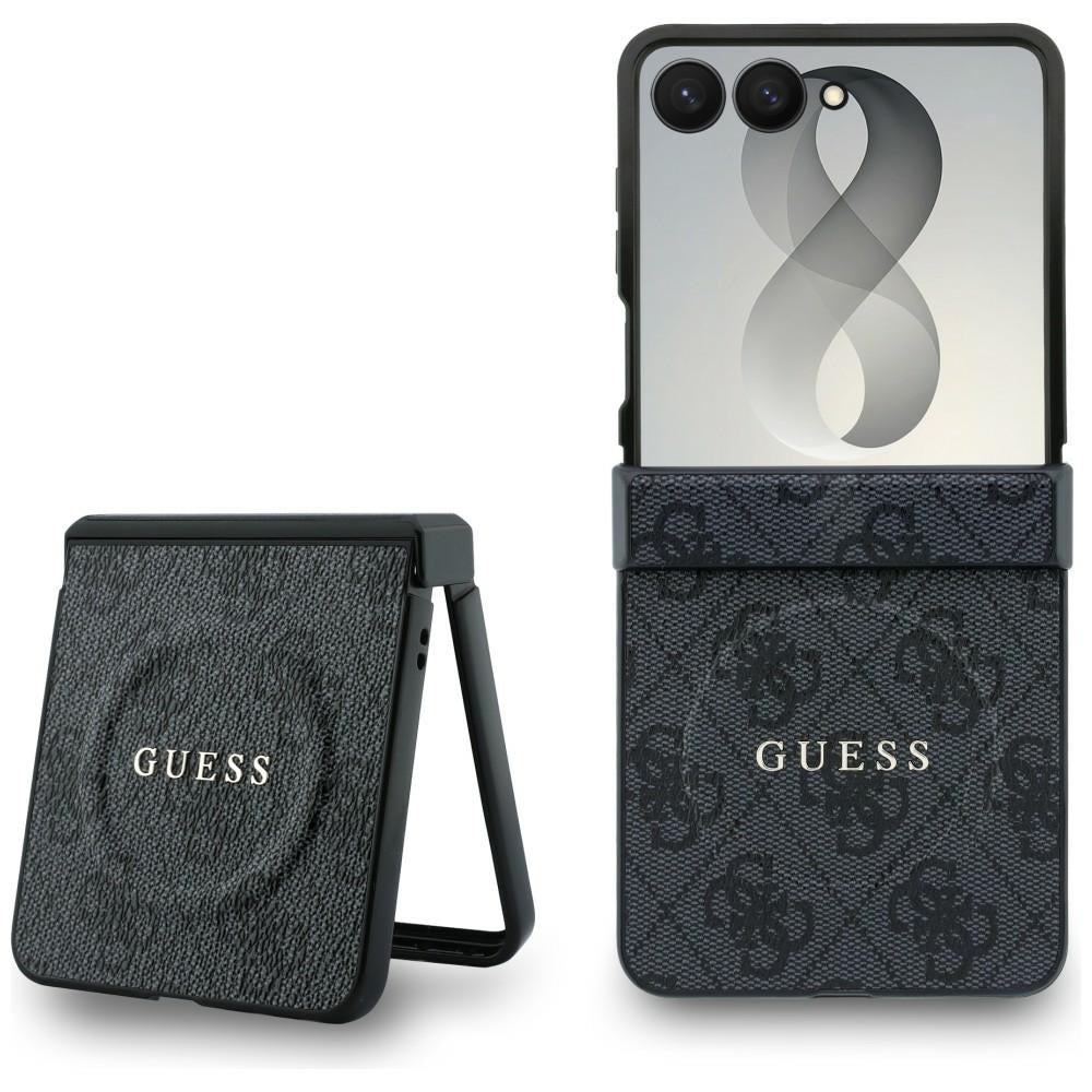 MagSafe-hoes voor Samsung Galaxy Z Flip8 F776, Guess, 4G Leather Classic, Zwart