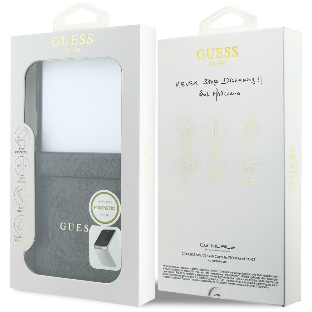 MagSafe-hoes voor Samsung Galaxy Z Flip8 F776, Guess, 4G Leather Classic, Zwart