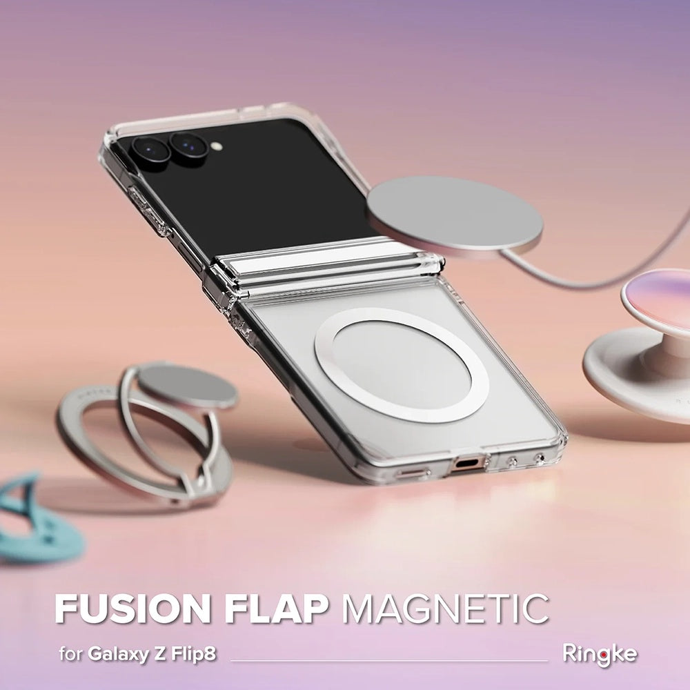 MagSafe-hoesje voor Samsung Galaxy Z Flip8 F776, Ringke, Fusion Flap, Transparant