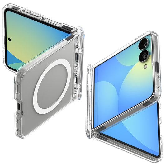 MagSafe-hoes voor Samsung Galaxy Z Flip8 F776, Spigen, Ultra Hybrid Pro, Transparant Wit ACS11524