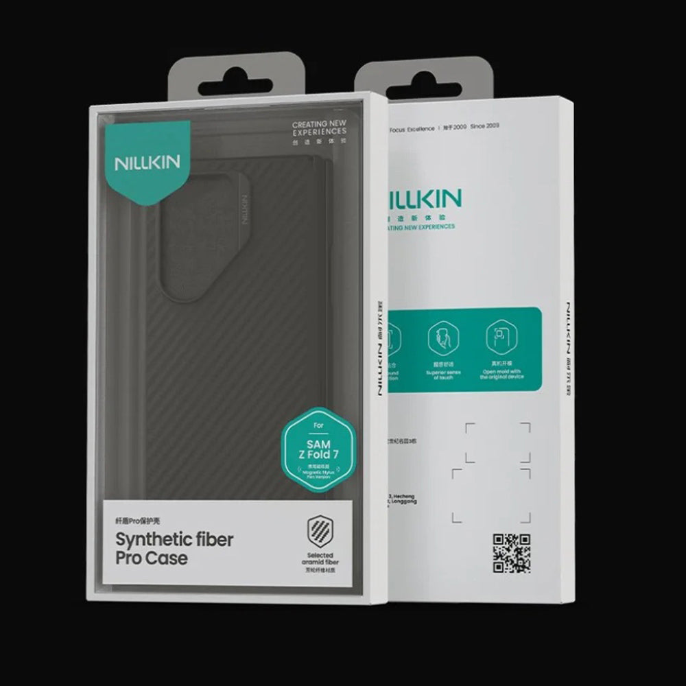 MagSafe-hoes voor Samsung Galaxy Z Fold7 F966, Nillkin, Synthetic Fiber Pro, Zwart Goud