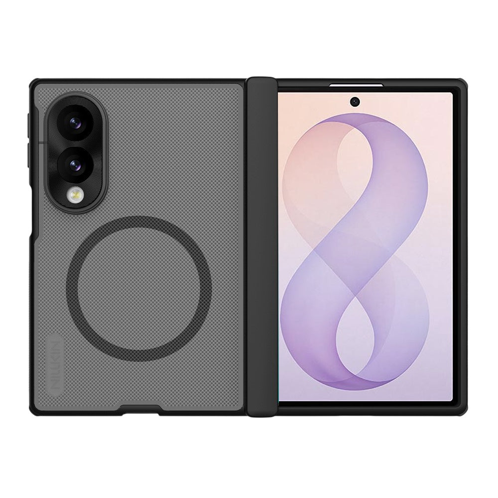 MagSafe-hoesje voor Samsung Galaxy Z Fold8 F971, Nillkin, Super Frosted Shield, Zwart Transparant