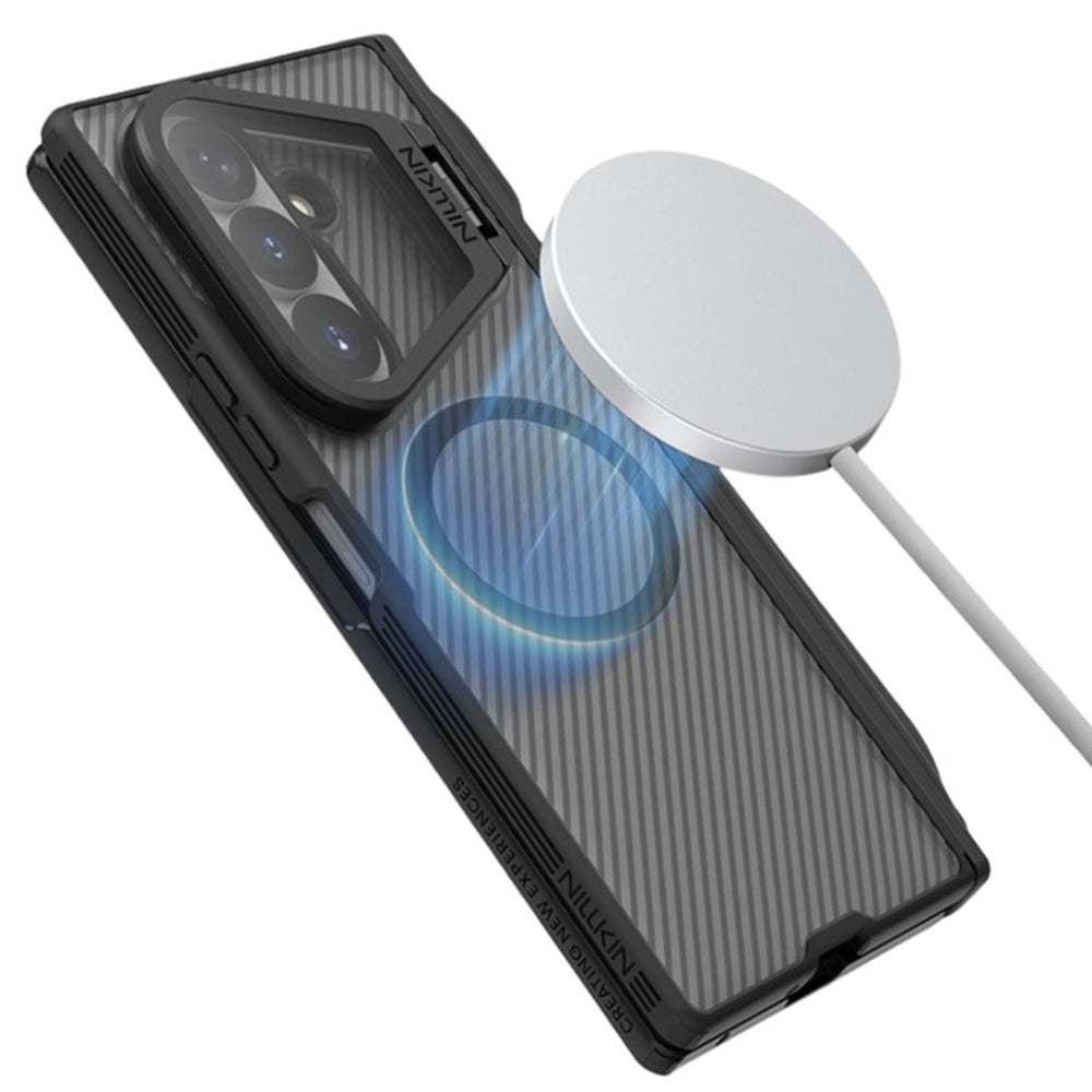 MagSafe-hoes voor Samsung Galaxy Z Fold8 Ultra F976, Nillkin, CamShield Pro met transparante lenskap en S-Pen-houder, Zwart Transparant