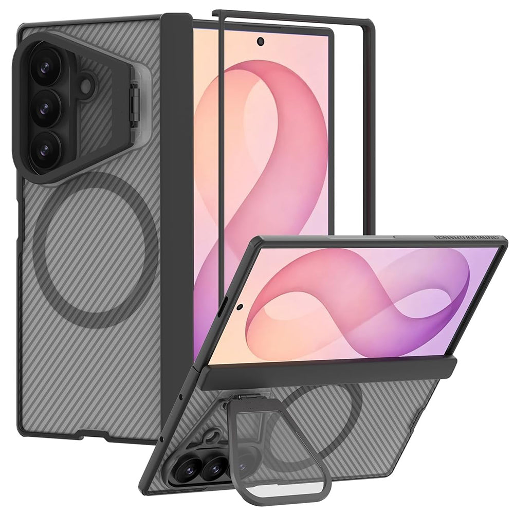 MagSafe-hoes voor Samsung Galaxy Z Fold8 Ultra F976, Nillkin, CamShield Pro met Transparante Lenskap, Zwart Transparant