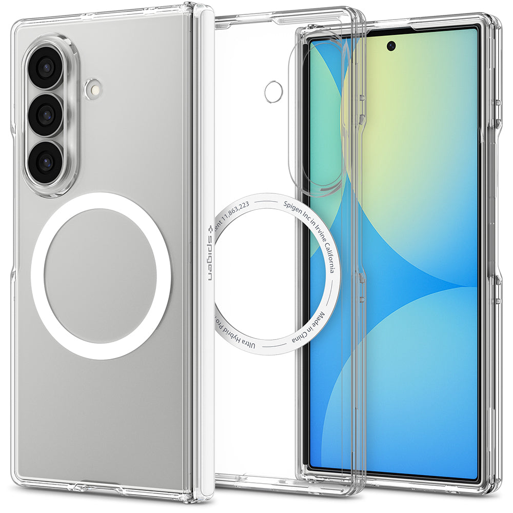 MagSafe-hoes voor Samsung Galaxy Z Fold8 Ultra F976, Spigen, Ultra Hybrid Pro, Transparant Wit ACS11506
