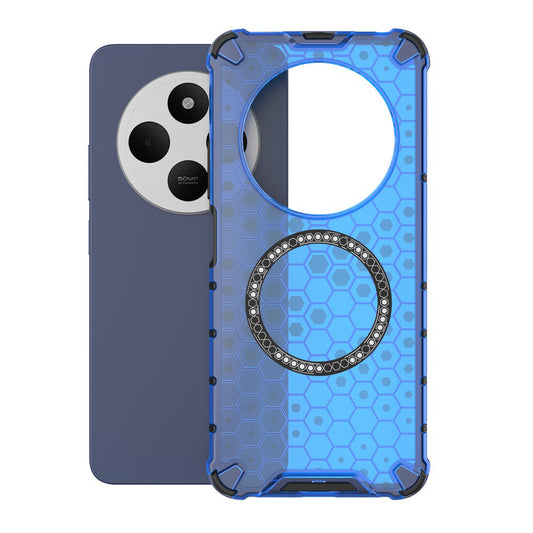 MagSafe-hoes voor Xiaomi Poco C75 / Redmi 14C, Techsuit, HoneyComb Shield, Blauw