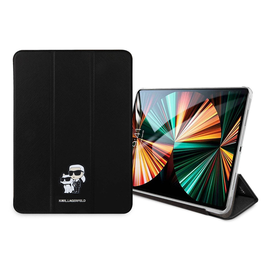 Hoes voor Apple iPad Pro 13 (2024), Karl Lagerfeld, Saffiano Karl & Choupette, Zwart