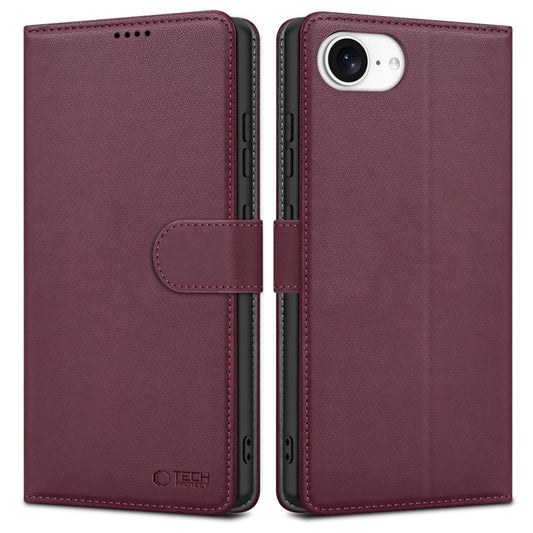 Case for Apple iPhone 16e, Tech-Protect, Wallet, Maroon