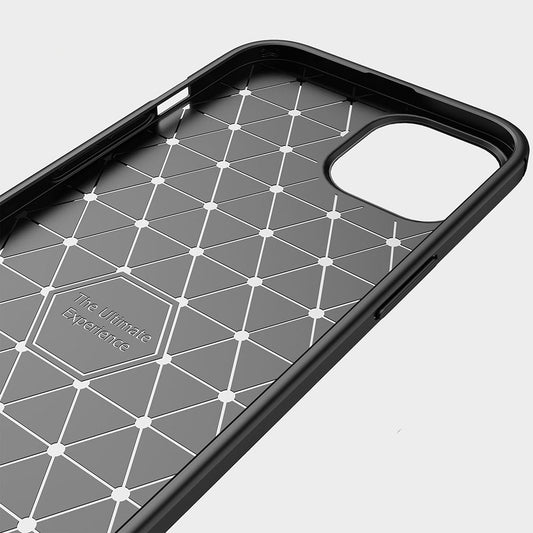 Hoes voor Apple iPhone 13 mini, Techsuit, Carbon, Zwart