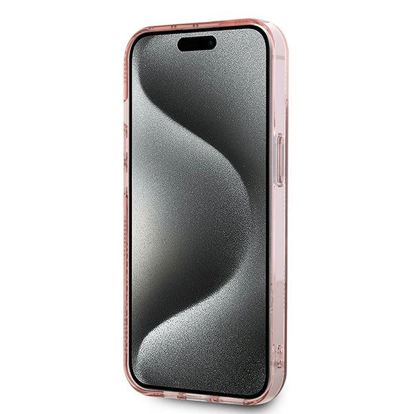 Hoes voor Apple iPhone 14, Karl Lagerfeld, IML Luxury Monogram Choupette's Head, Roze